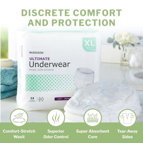 McKesson Ultimate Adult Incontinence Underwear, XL, Maximum, 68 in, 14 ct - size: X-Large (14 Count)