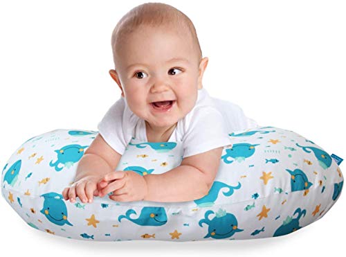 Biloban Nursing Pillow Cover 2 Pack for Boppy Pillow, Whale & Fish - color: Whale & Fish