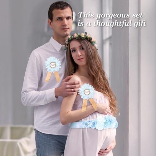 Baby Shower Belly Sash Satin Ribbon Band Pregnancy Party Blue - color: Blue