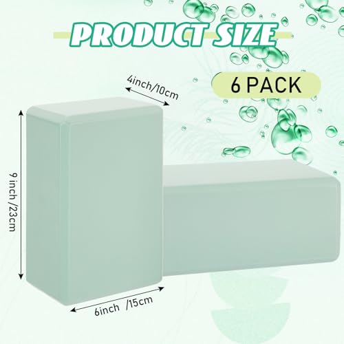Wettarn 6 Pack EVA Yoga Blocks Bulk, Non Slip Pilates Brick - color: Mint Green