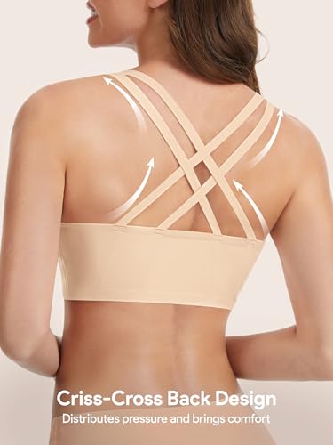 Angelhood Front Closure Racerback Jelly Bras for Women No Underwire - color: Beige, size: XX-Large
