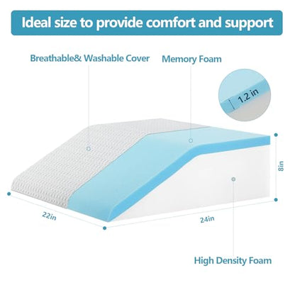 Nordjager Leg Elevation Pillow, 8 Inch Memory Foam Support Cushion - size: Leg Pillow - 8 inch