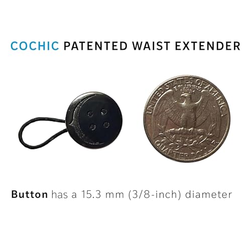 COCHIC® Pants Button Extender - Waistband Expander for Pants - Non-Metal - Button Extenders for Jeans
