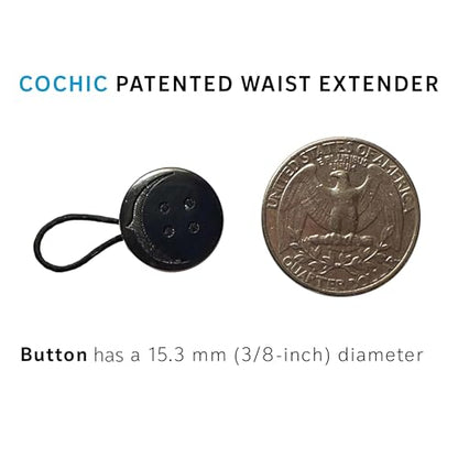 COCHIC® Pants Button Extender - Waistband Expander for Pants - Non-Metal - Button Extenders for Jeans