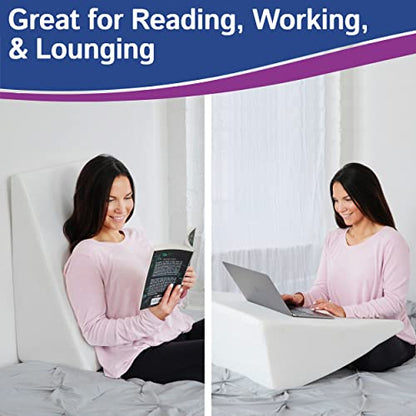 Ebung Body Positioner - Premium Memory Foam Wedge Pillow for Sleeping, Sitting, Snoring, Heartburn Relief, Pregnancy, TV, Reading, Backrest, Leg Rest - size: Large: 12"