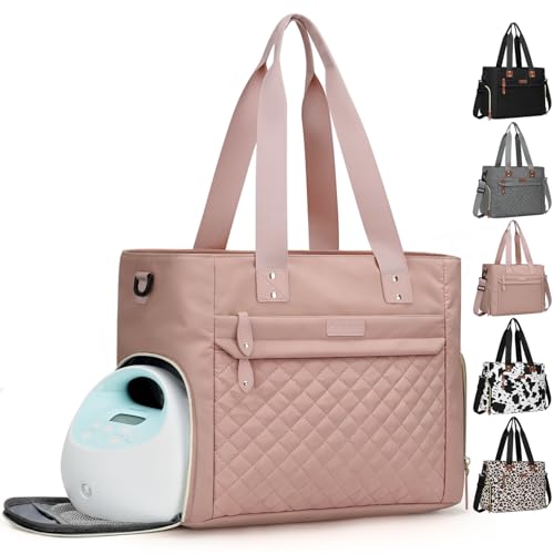 Pritent Baby Diaper Bag Tote,Waterproof Maternity Breast Pump Bags for Mom - color: Pink