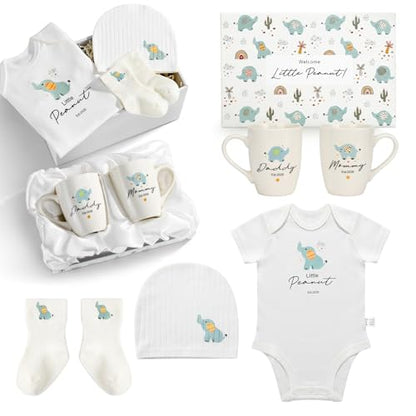 AW BRIDAL New Parents Gifts for Couples, Elephant Baby Gift Baskets Shower - color: Elephant