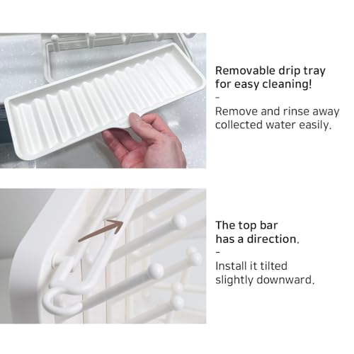 LUNELL Baby Bottle Drying Rack 20 Hooks Space-Saving Vertical Brush Holder