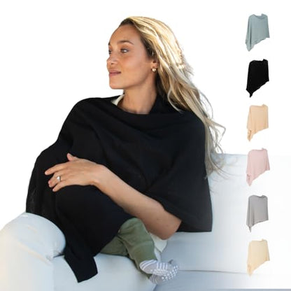 Gold Mamas Breathable Nursing Cover for Breastfeeding - color: Ebony/Black