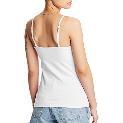 Hanes Women's Cami with Built-in Shelf Bra, Stretch Cotton Camisole, Adjustable Straps - color: White - 1 Pack, size: Large