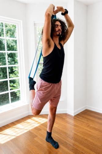 Extra-Wide 2 Inch Cotton Yoga Strap: Stretching, Physical Therapy, Exercise - color: Navy, size: 8 feet
