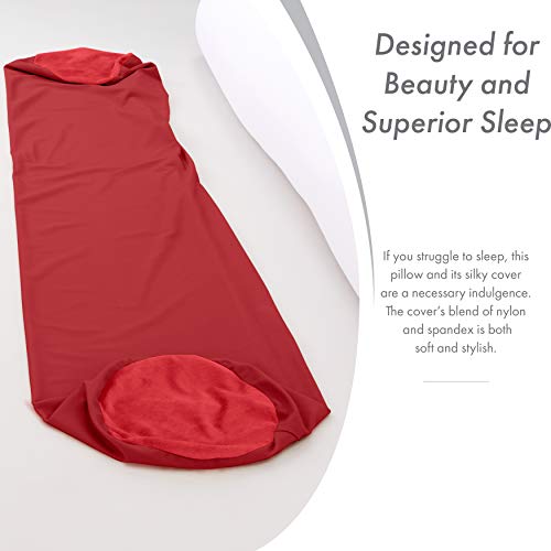 Microbead Body Pillow, Side Sleeping & Pregnancy, 48x8 in, Maroon - color: Maroon, size: Pillow & Cover