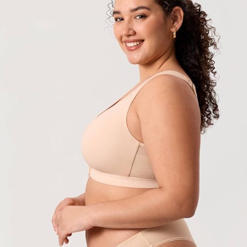DELIMIRA Women's Inbarely Plus Front Closure Posture Bras - color: Beige, size: 40B