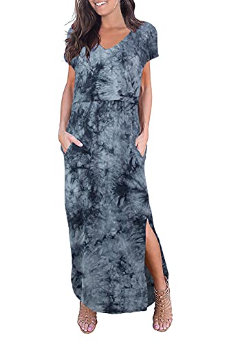 Smallshow Women's Maternity Nursing Dresses Split Long Dress for Breastfeeding - color: Svp136, size: Medium