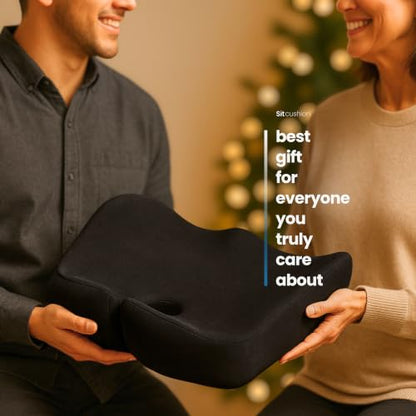Car Seat Cushion for Driving, Sciatica Pain Relief Car Pillow and Seat Pad - color: Black