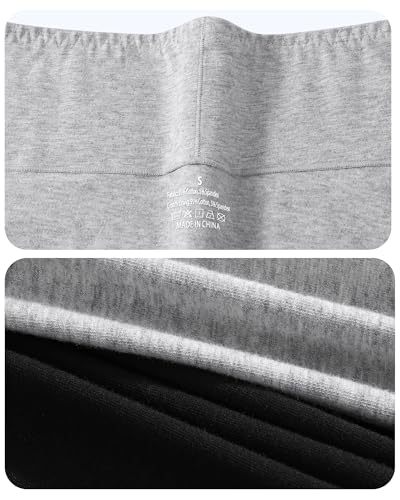 UMMISS Cotton Underwear for Womens High Waisted Slight Tummy Control High Cut Panties Full Coverage Ladies Briefs 5 Pack - color: C-black*3, Grey*2-5 Pack, size: Medium