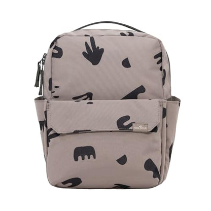 Mini Roo Diaper Bag Backpack | Truffle Doodle Baby Bag - 6 Pocket Daily - color: Truffle Doodle