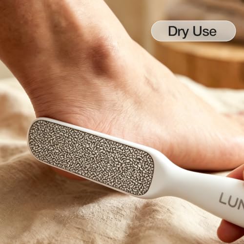 Double-Sided Nickel Foot File, Callus Remover Pedicure Exfoliator (White) - color: White