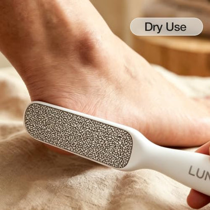 Double-Sided Nickel Foot File, Callus Remover Pedicure Exfoliator (White) - color: White