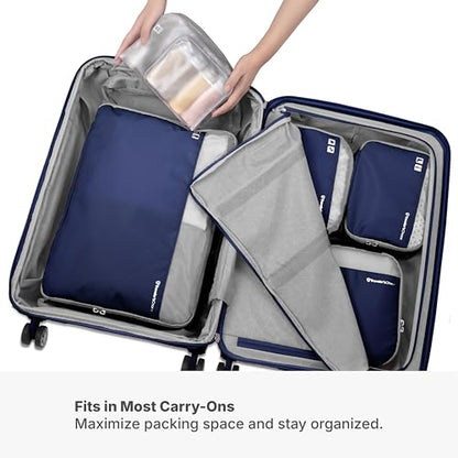 Traveler's Choice Cloverland Packing Cubes, 5-Piece Set, Navy - color: Navy