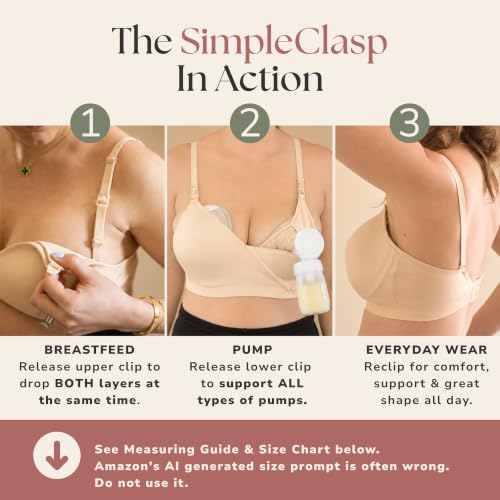 Simple Wishes Pumping Bra Hands Free, Nursing Bra for Breastfeeding - color: Sunkissed Rose, size: Medium