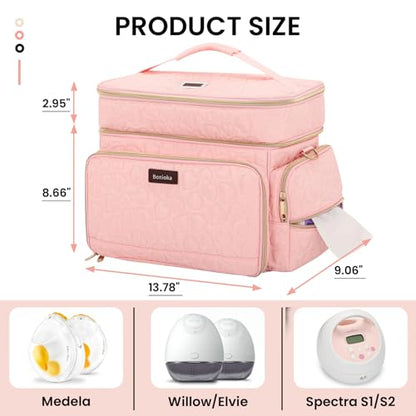 Breast Pump Bag Compatible with Spectra S1/S2, Dual-Layer Carrying Case
