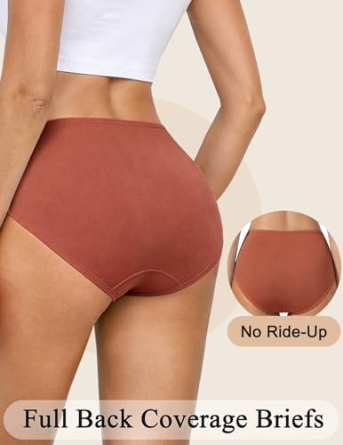 High Waisted Cotton Underwear for Women Full Coverage Panties - color: Mix1(pack-5), size: Large