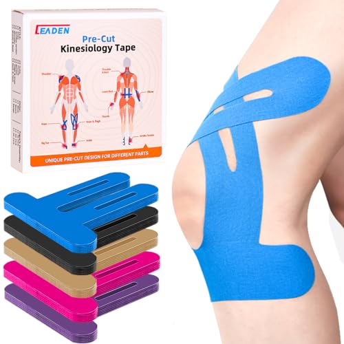Precut Kinesiology Tape for Knees, 20 Pcs, Blue - color: Blue, size: 20 Pcs
