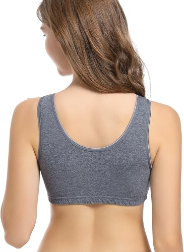 CAKYE 3 Pack Cotton Maternity Nursing Bras Breastfeeding Sleep Bralette - color: A-burgundy+navy+charcoal/3pcs, size: X-Large