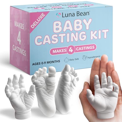 Luna Bean Baby Casting Kit - Hand & Foot Keepsake Mold, 4pc, New Mom Gift - style: 4 Castings Kit