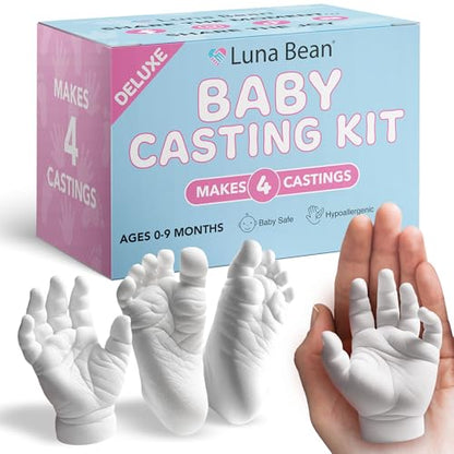 Luna Bean Baby Casting Kit - Hand & Foot Keepsake Mold, 4pc, New Mom Gift - style: 4 Castings Kit