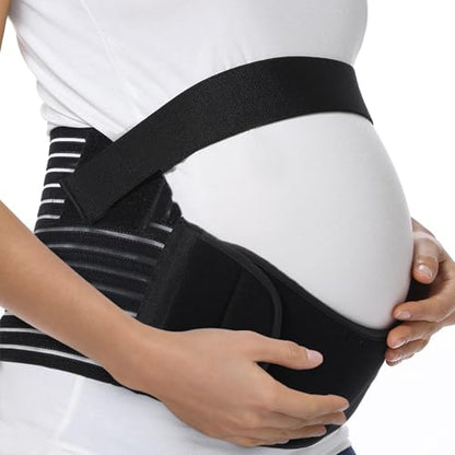 FITTOO Pregnancy Belly Bands for Pregnant Women, 3 in 1 Pregnancy Belt - color: Black, size: Medium
