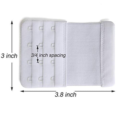 Women's Bra Extenders 4 Hook / 3 Hook / 5 Hook / 2 Hook Soft Comfortable Stretchy Bra Extension Strap - color: 6 Pieces, 4 Hook 3/4 Inch Spacing