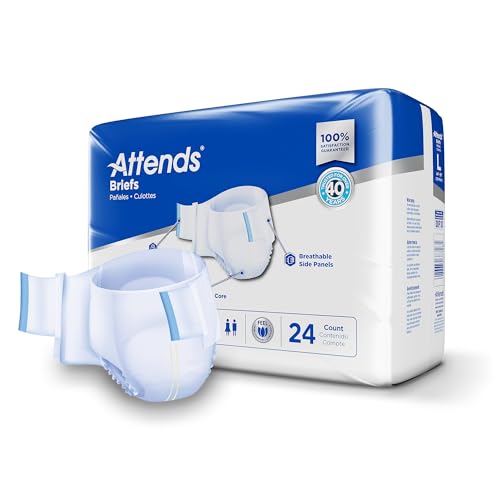 Attends Adult Incontinence Briefs, Large, Heavy Absorbency, 24ct Bag - size: Large (24 Count)