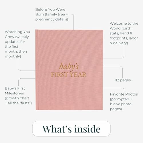 Duncan & Stone Baby Book First Year Memory Keepsake, Linen, Sky Blue - color: Sky Blue