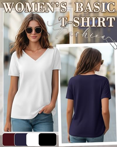 4 Pack Women's Nursing Maternity Shirts - color: Black, White, Navy Blue, Wine Red, size: Large