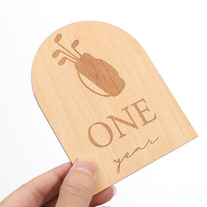 Wooden Golf 12 Monthly Milestone Markers,12 Monthly for Baby Boy