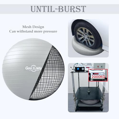 Soft Exercise Ball, Yoga Pregnancy Ball Chair, Pilates Equipment with Pump - color: Gray, size: L(23-26inch/58-65cm)
