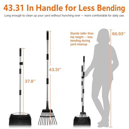 Toozey Extra Large Pooper Scooper for Large Dogs, 43.31" Long Handle - size: 43.31 Inch