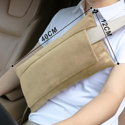 Post Surgery SeatBelt Pillow for Pregnancy Mastectomy Hysterectomy Recovery - color: Beige