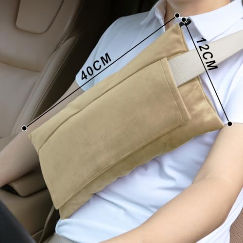 Post Surgery SeatBelt Pillow for Pregnancy Mastectomy Hysterectomy Recovery - color: Beige