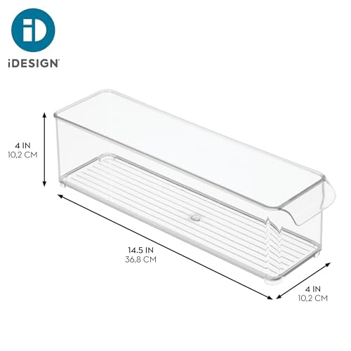 iDesign Stackable Fridge Storage Bin with Handle, Set of 6, Clear - style: Pack of 6