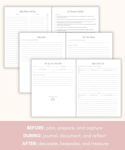 Lamare Pregnancy Journal for First Time Moms 2026 – Pregnancy Scarpbook - color: Sage