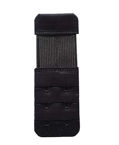 Women's Bra Extender 3 Hook / 2 Hook Bra Extension Strap Soft and Comfortable - color: Black,2 Hook 1/2" Hook Spacing