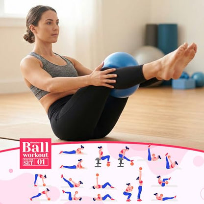 4 Pcs Small Pilates Ball Bulk 9 Inch Mini Yoga Ball - color: Solid Blue