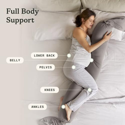 bbhugme Pregnancy Pillow Cover, Stone - color: Stone
