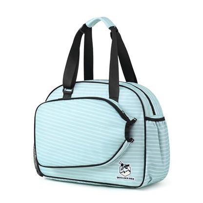 Boulder Bee Pickleball Tote Bag for Women with Paddle Holder - color: Green stripe