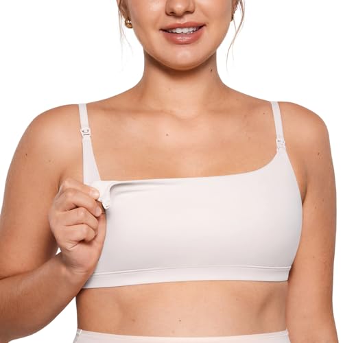 INLYRIC Women's Inbarely Soft Nursing Bras Unlined Bralettes Maternity Bra for Breastfeeding Unpadded Comfy Sleep Seamless - color: Snow White, size: Small