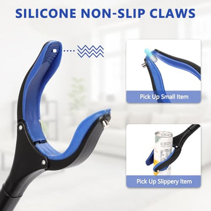 2 Pack Grabber Reacher Tool, 31” Foldable Pickup Tool for Seniors - color: Blue