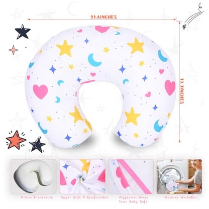 Cloele Nursing Pillow Cover for Women,White and Blue Star, 2 Pack - color: White&blue